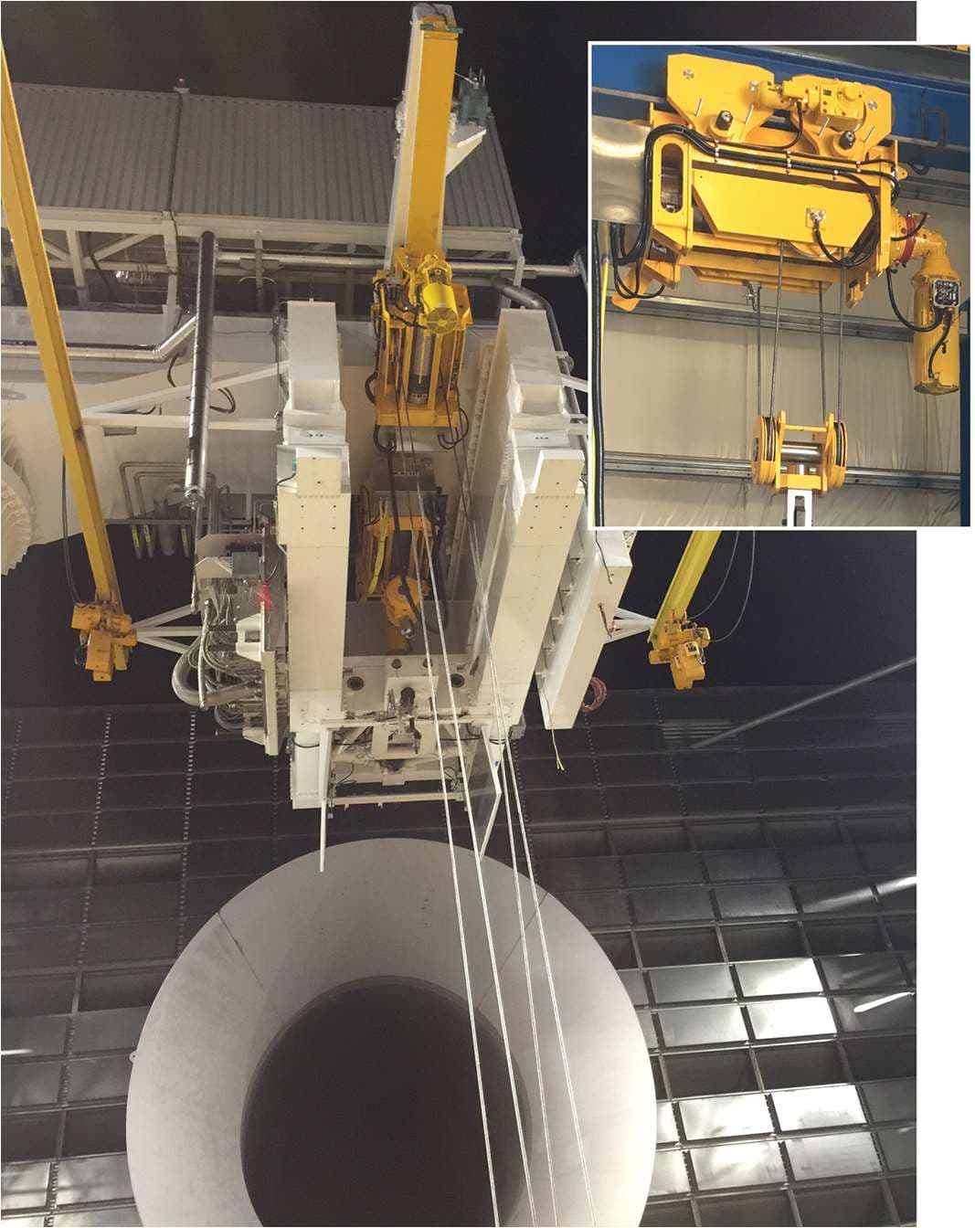 EMH Crane Custom Engineers --40ºC GE Twin Jet Engine Test Site Hoists