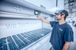 Kardex Shuttle VLMs with Zoller TMS Transform Inventory Control at Intech Athens