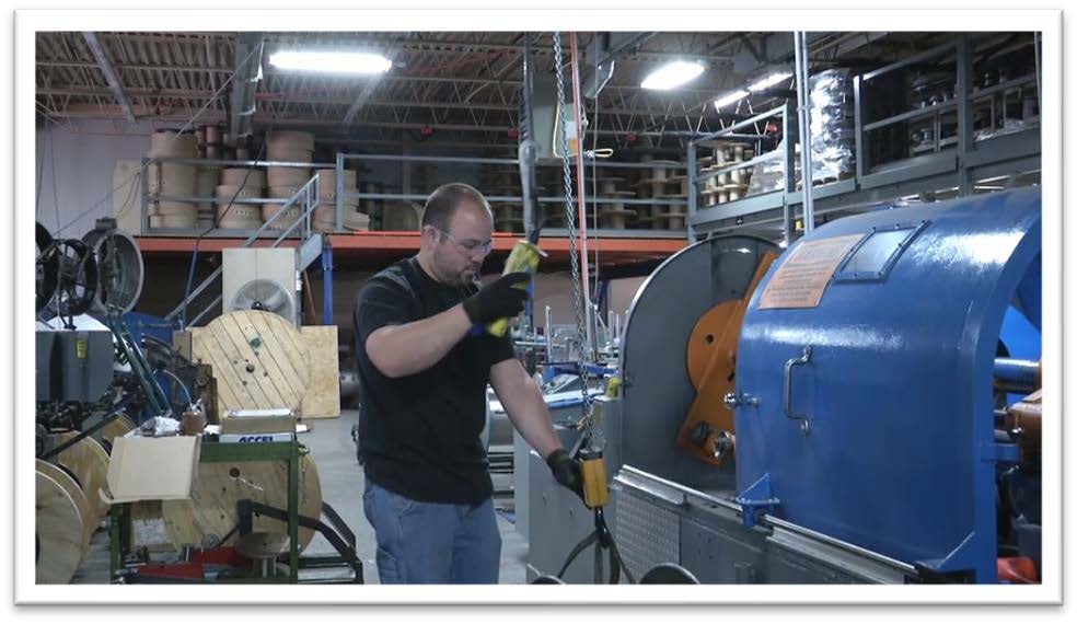 Gorbel® GS Series Electric Chain Hoist Installed at Multi-Conductor Manufacturer Image