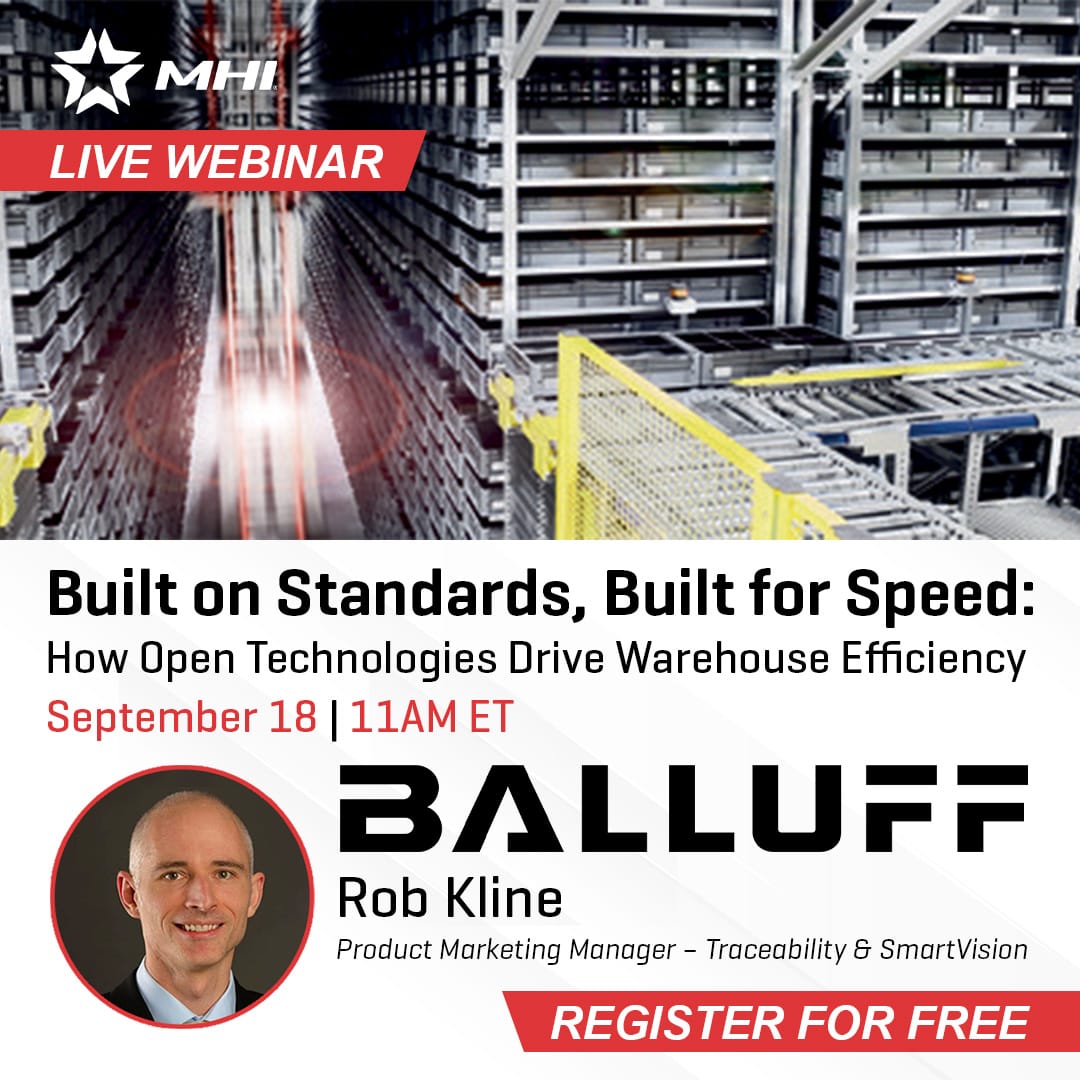 Built on Standards, Built for Speed: How open technologies drive warehouse efficiency. Hosted by Balluff. Image