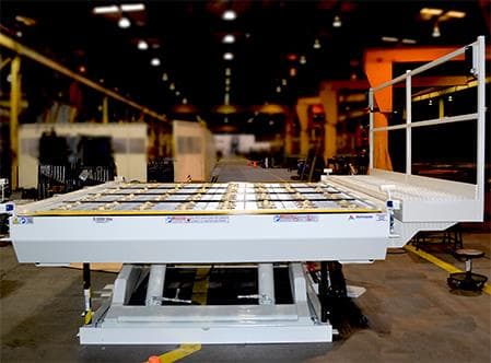 Special Air Cargo Lift with Powered Rollers & Caster Deck