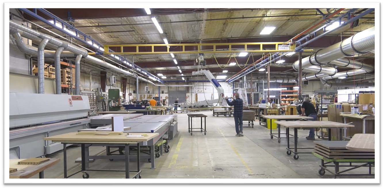 Furniture Manufacturer Observes Production Boost with Gorbel® Workstation Cranes and Jibs Image