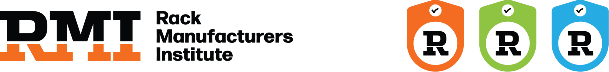 Rack Manufacturers Institute logo and the three R-Mark badges