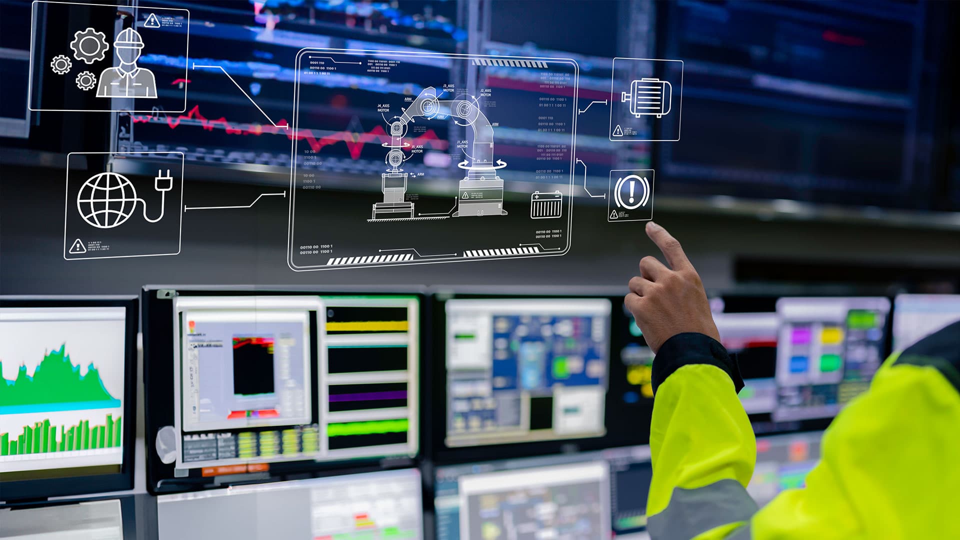 engineer-working-control-roommanager-control-systemtechnician-man-monitoring-program-from-lot-monitor_Upstream Condition Monitoring