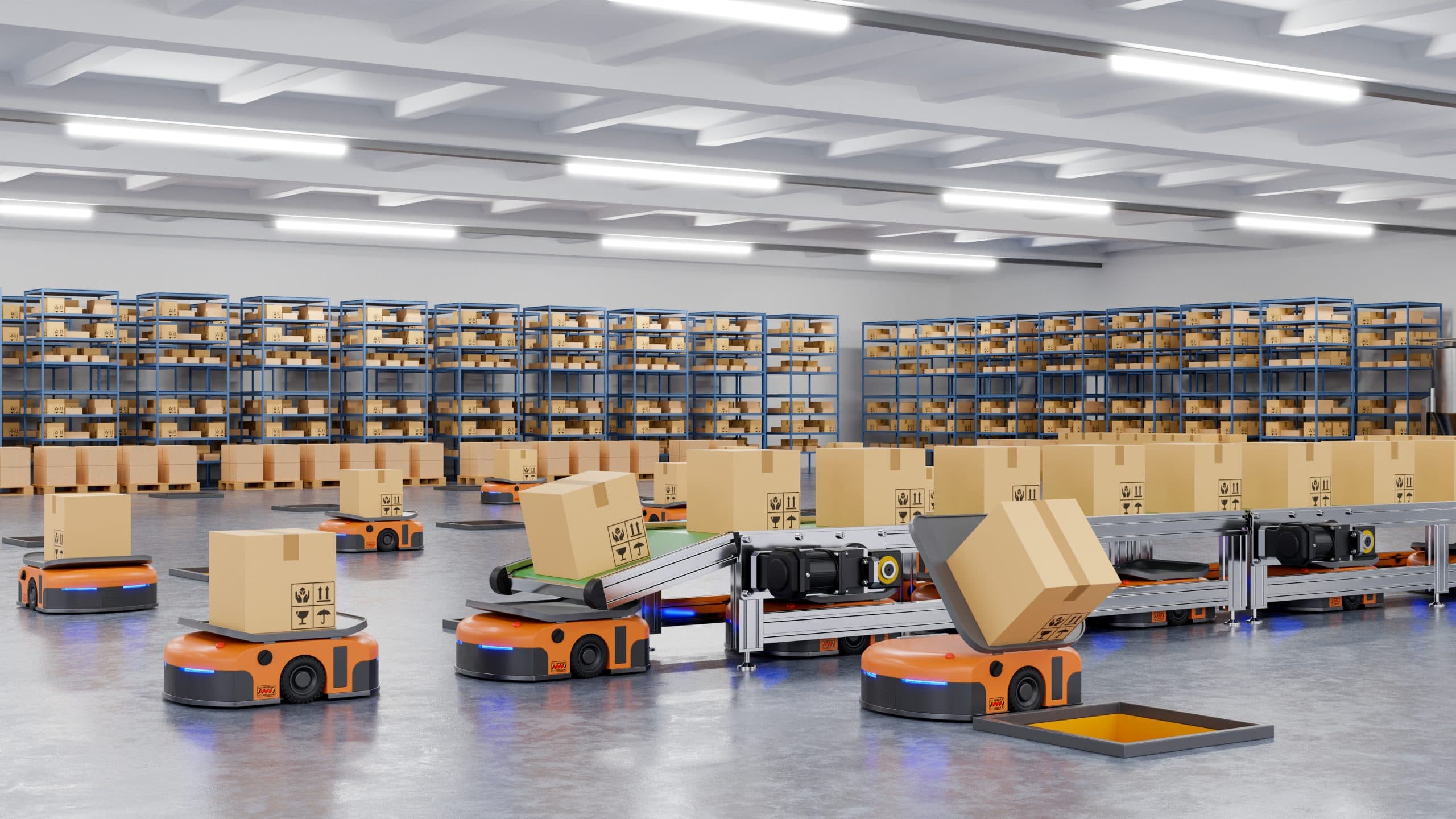 robots-efficiently-sorting-hundreds-parcels-per-hour-automated-guided-vehicle-agv-3d-rendering-implementing robotics