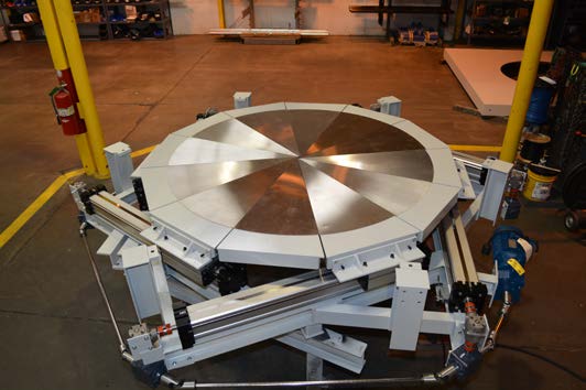 Custom Work Platform with Circular Opening for Jet Engine Assembly