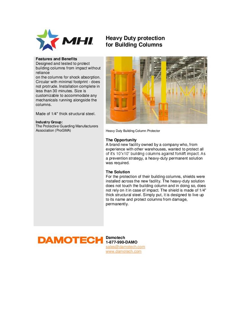 Heavy Duty protection for Building Columns