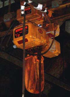 Heavy Duty Electric Chain Hoist Operates Over Hot Sulfuric Acid