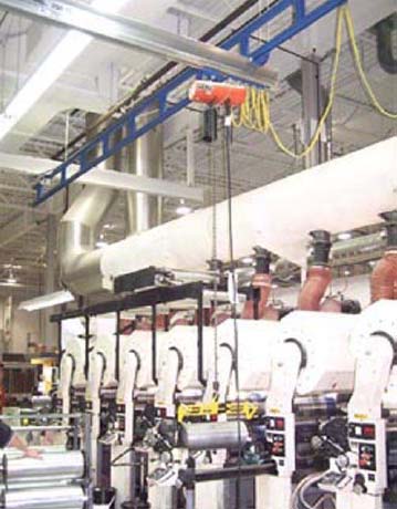 Work Station Crane Helps Commercial Printer Increase Safety And Decrease Product Damage