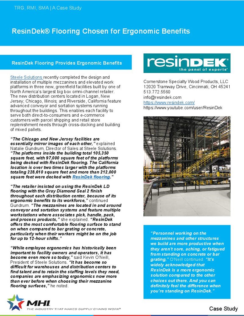 ResinDek® Flooring Chosen for Ergonomic Benefits