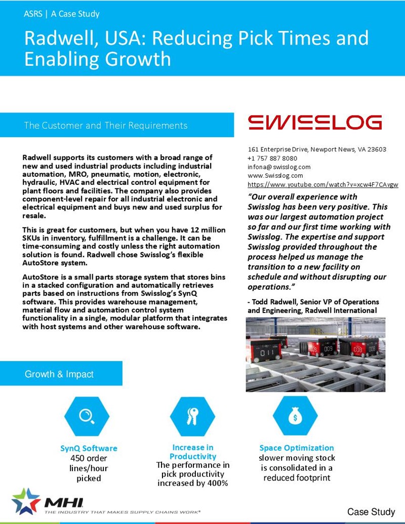 Radwell, USA: Reducing Pick Times and Enabling Growth