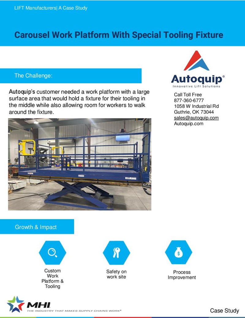 Carousel Work Platform with Special Tooling Fixture