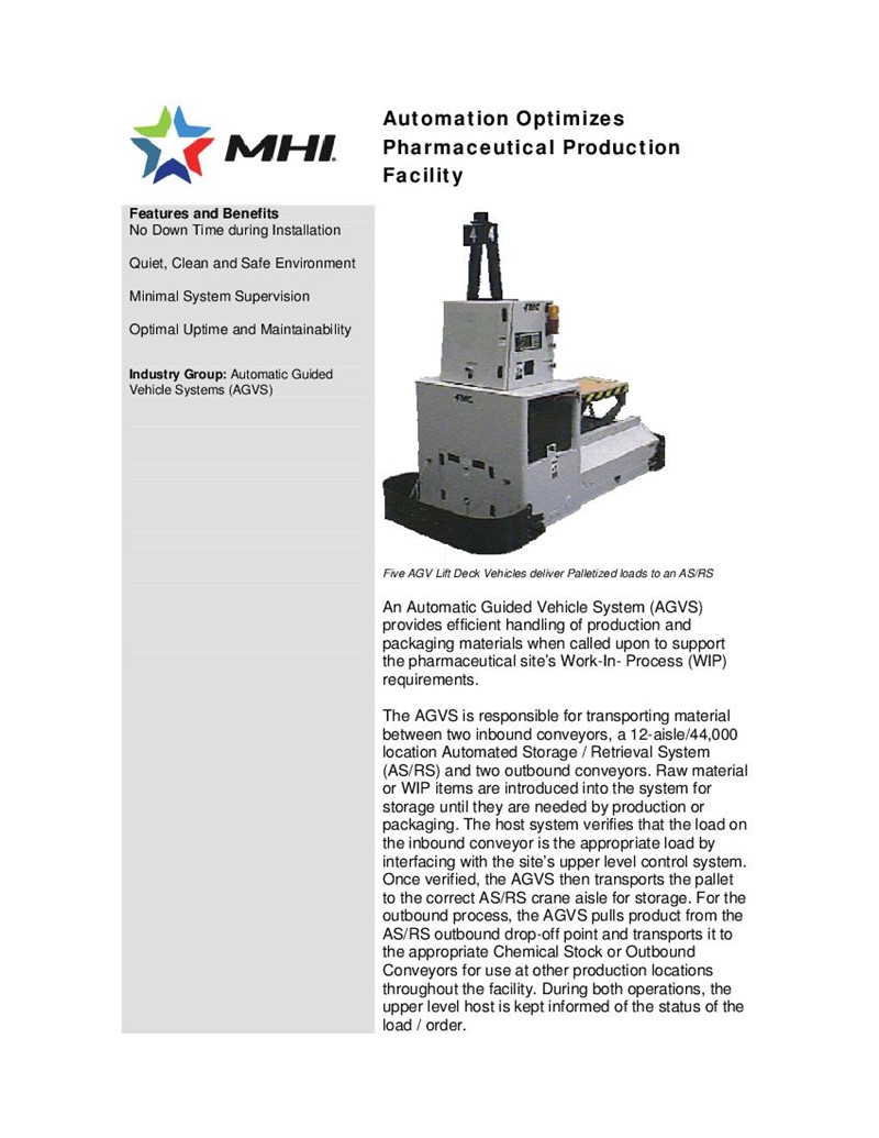 Automation Optimizes Pharmaceutical Production Facility