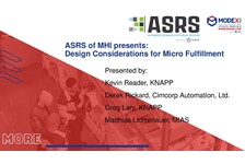ASRS (Automated Storage & Retrieval Systems) of MHI presents: Design Considerations for Micro Fulfillment